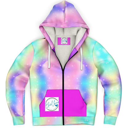 Rainbow Fizzles  MIcroFleece Zip Up Youth Coat (Husky Fit) 