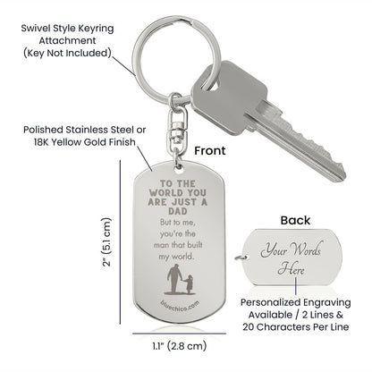 Personalized Father Daughter Keychain ( My World) 