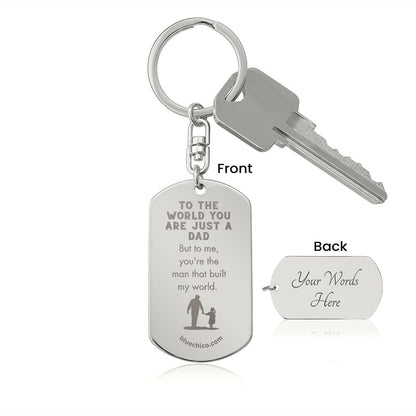 Personalized Father Daughter Keychain ( My World) 