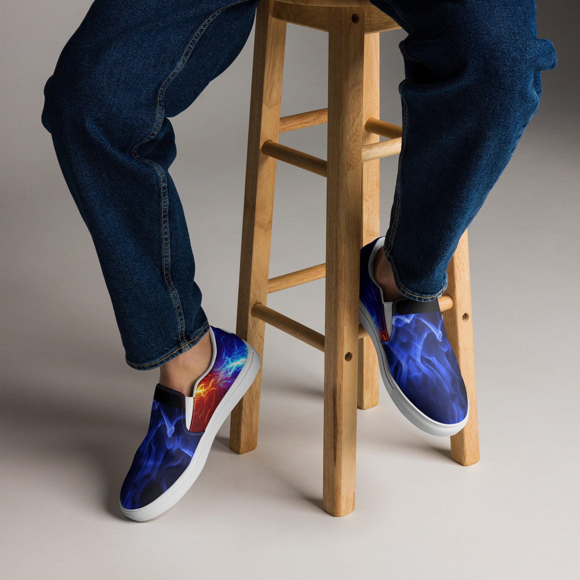 Blue Fire Slip Ons for Men 