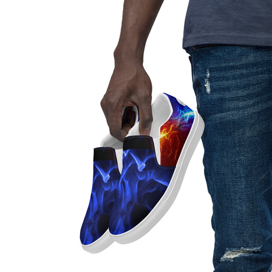 Blue Fire Slip Ons for Men 