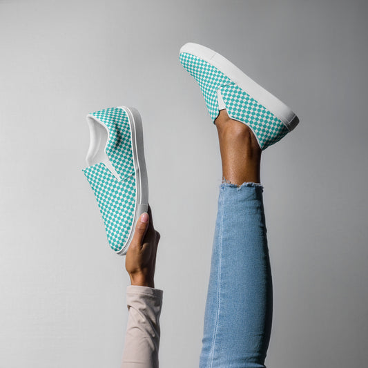 Blue Royal Check Slip On- Women's 