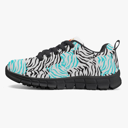 Blue-Ice ZebraFlash RicLu Mesh Sneakers - Black 