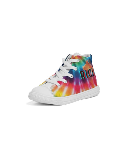 Summer Happiness by RicLu Kids Hightop Canvas Shoe 