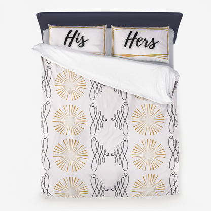 His and Hers Royalty Duvet Cover and Pillow Cases- 