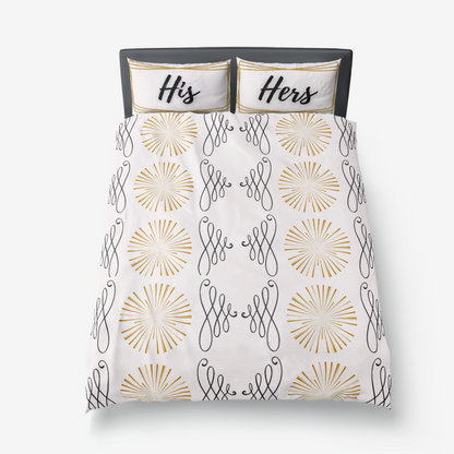 His and Hers Royalty Duvet Cover and Pillow Cases- 