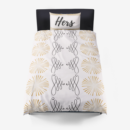 His and Hers Royalty Duvet Cover and Pillow Cases- 