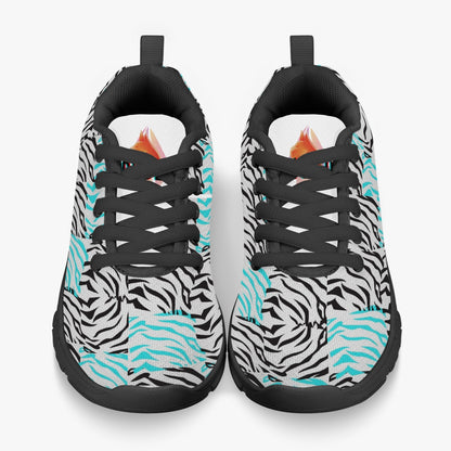 Blue-Ice ZebraFlash RicLu Mesh Sneakers - Black 