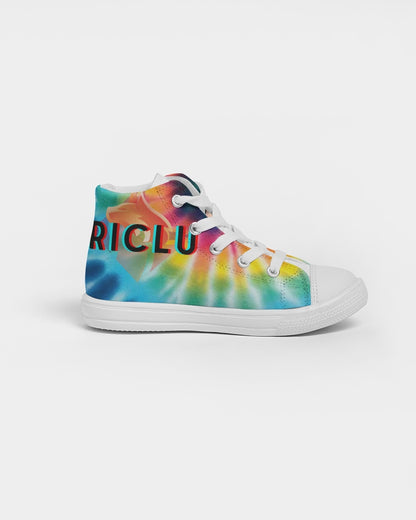 Summer Happiness by RicLu Kids Hightop Canvas Shoe 