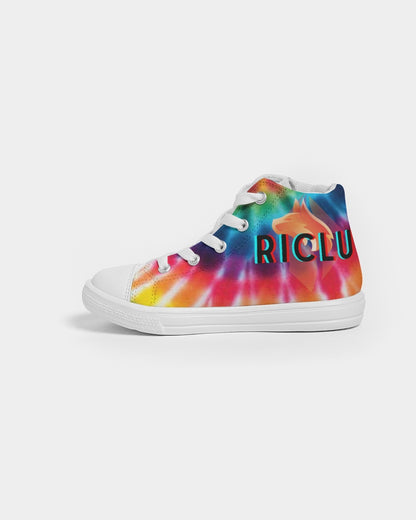 Summer Happiness by RicLu Kids Hightop Canvas Shoe 