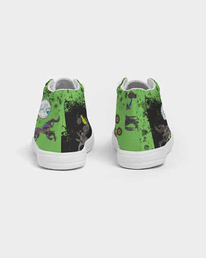 Monster Trck Dino Battle High Top Sneakers for Kids Kids Hightop Canvas Shoe 