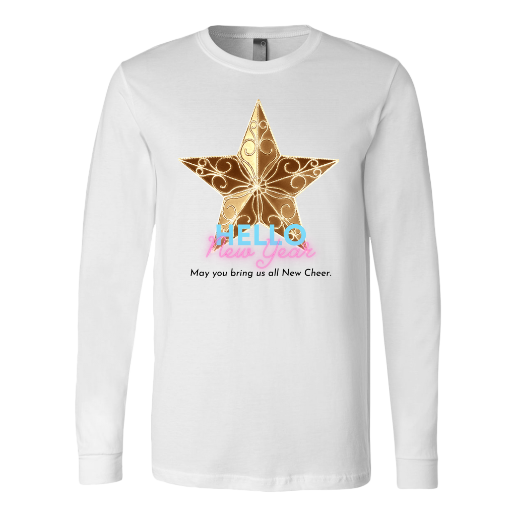 New Years Cheer Long Sleeve Canvas Shirt 