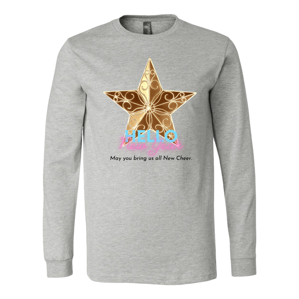 New Years Cheer Long Sleeve Canvas Shirt 