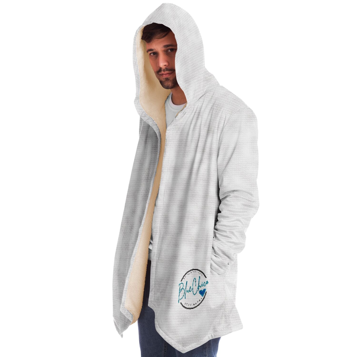 Fluffy White Microfleece Cloak 