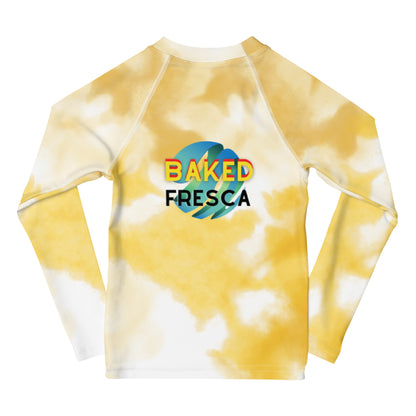 Yellow Splash Dye Kids Rash Guard by Baked Fresca 