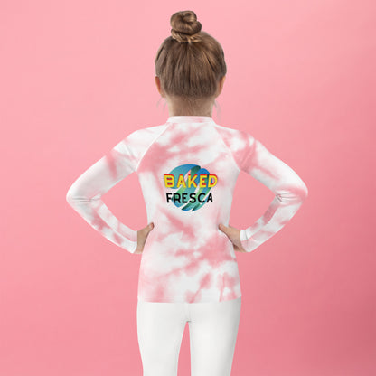 Pink Splash Dye Kids Rash Guard by Baked Fresca 