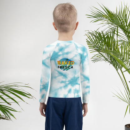 Blue Splash Dye Kids Rash Guard by Baked Fresca 