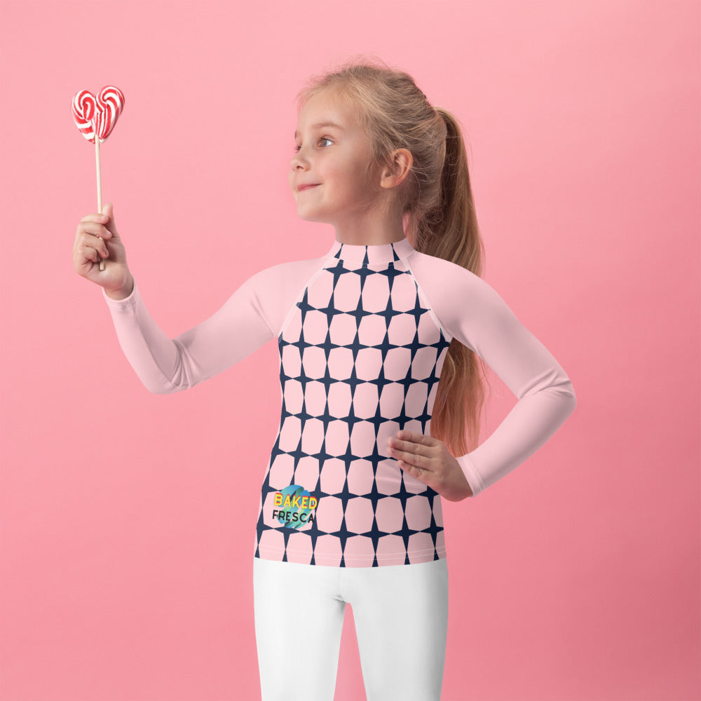 Pink Geo Kids Rash Guard 