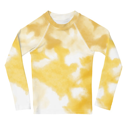 Yellow Splash Dye Kids Rash Guard by Baked Fresca 