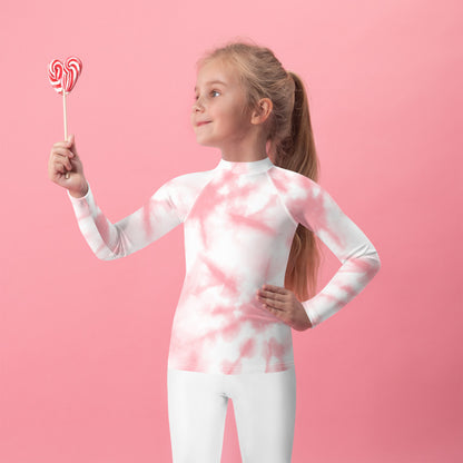 Pink Splash Dye Kids Rash Guard by Baked Fresca 