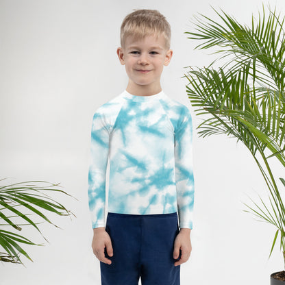 Blue Splash Dye Kids Rash Guard by Baked Fresca 