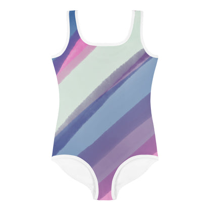 Lavendar Stripes Kids Swimsuit by Baked Fresca 