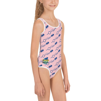 GeoPink Print Kids Swimsuit By Baked Fresca 