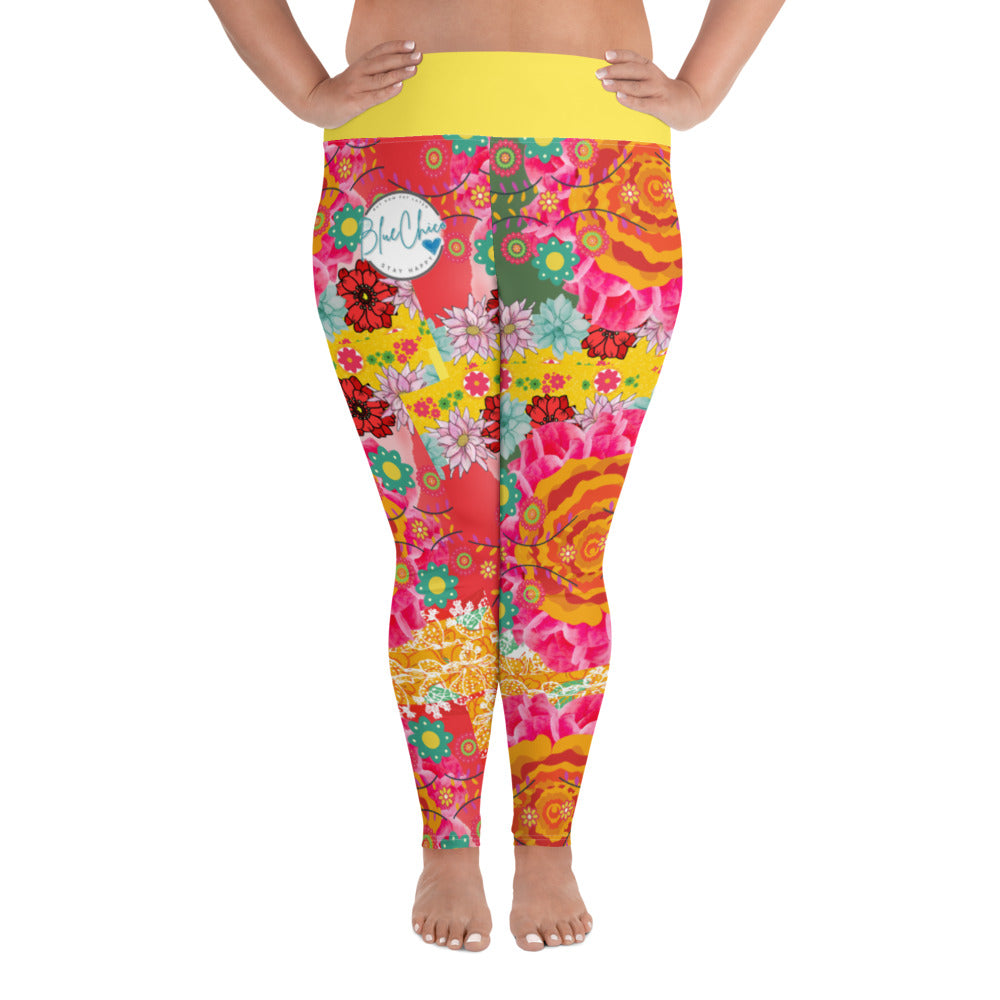 Tropical Amor Premium Plus Size Leggings 