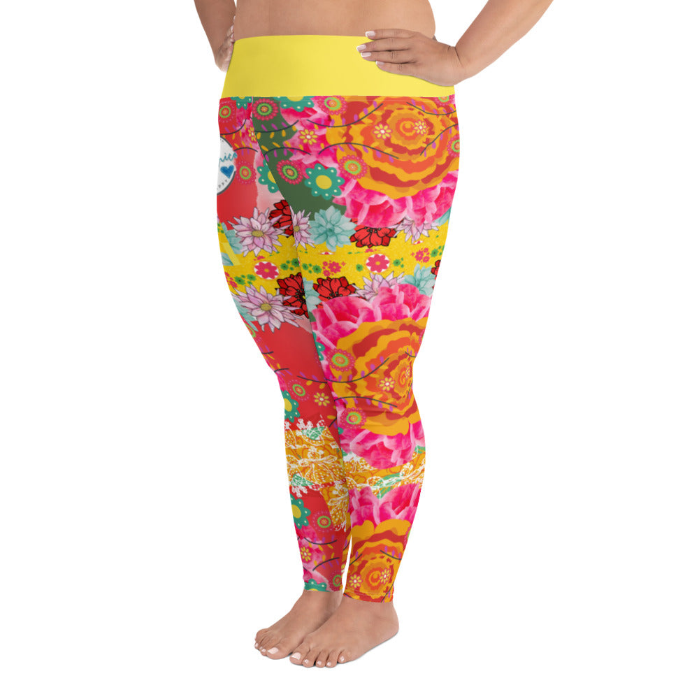 Tropical Amor Premium Plus Size Leggings 