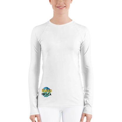 Bleach White Women's Rash Guard by Baked Fresca 