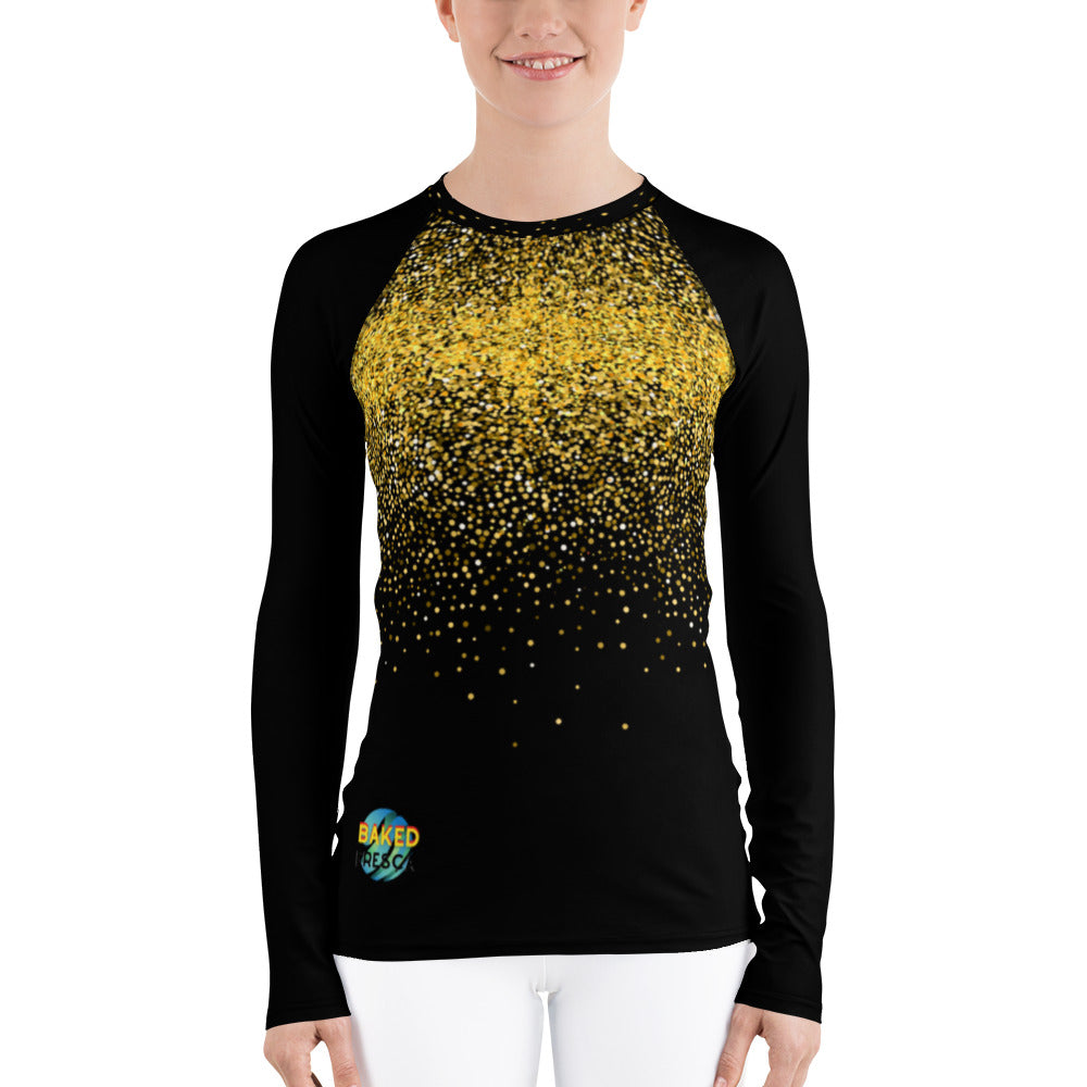 Glitter is Gold Women's Rash Guard by Baked Fresca 