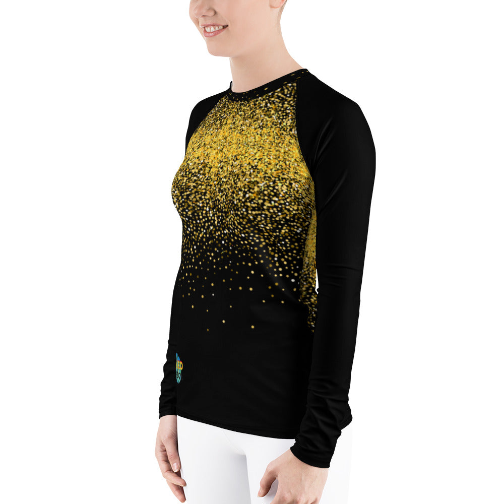 Glitter is Gold Women's Rash Guard by Baked Fresca 