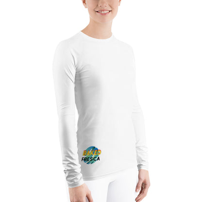 Bleach White Women's Rash Guard by Baked Fresca 