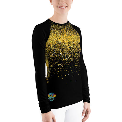 Glitter is Gold Women's Rash Guard by Baked Fresca 