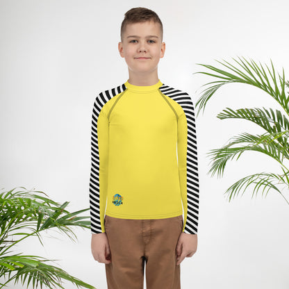 Stripey Canary Youth Rash Guard by Baked Fresca 