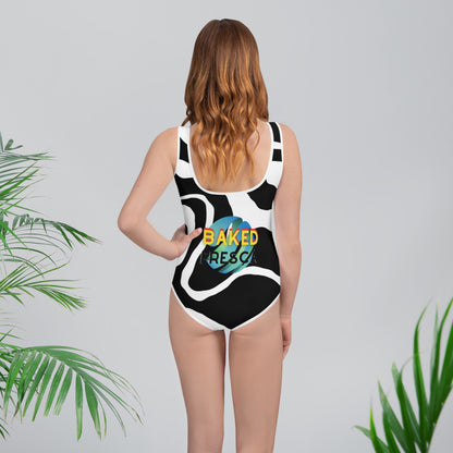 Zebra Chic Youth Swimsuit by Baked Fresca 