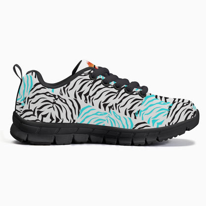 Blue-Ice ZebraFlash RicLu Mesh Sneakers - Black 