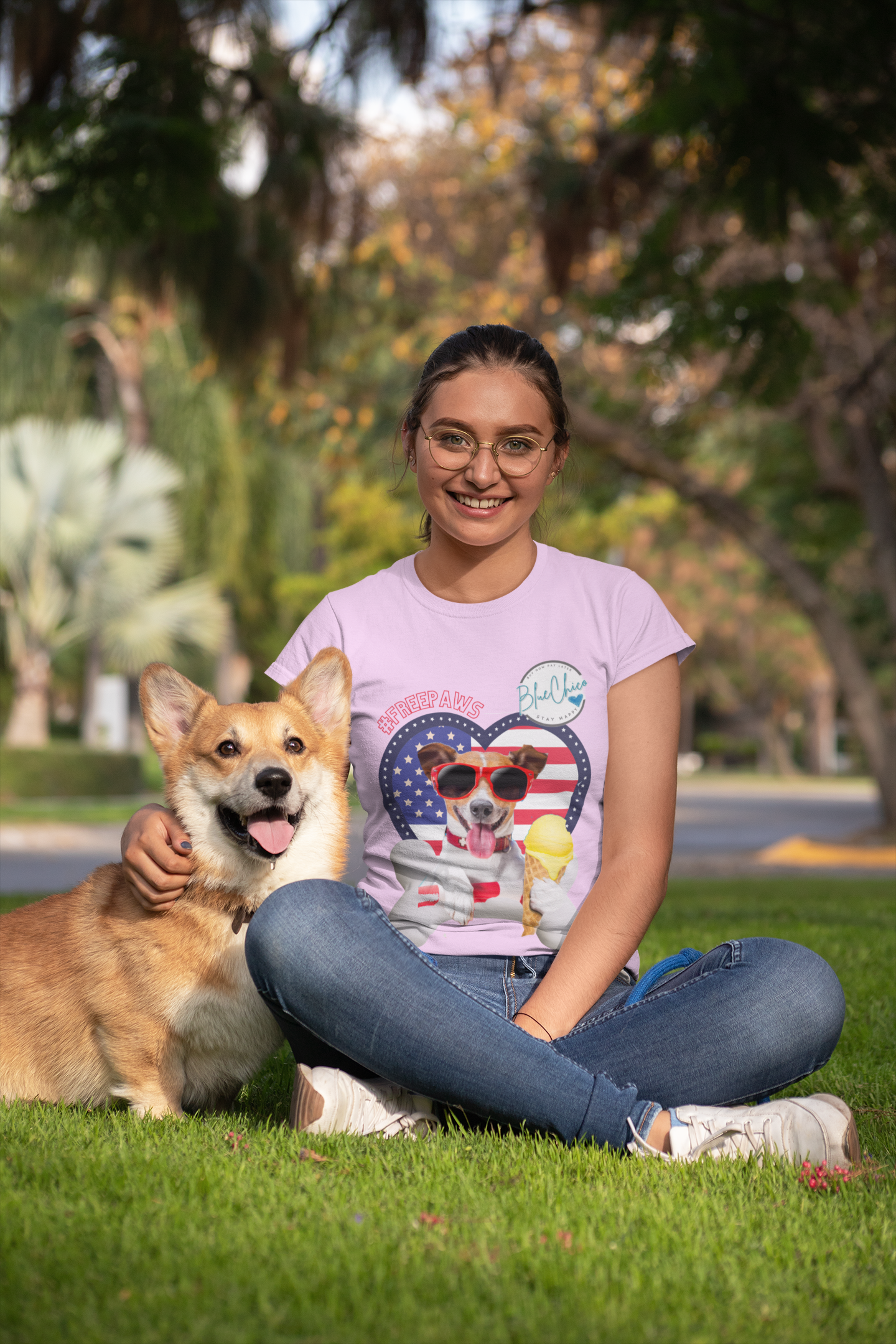 Blue Chico Ladies Paws Freedom Tee 